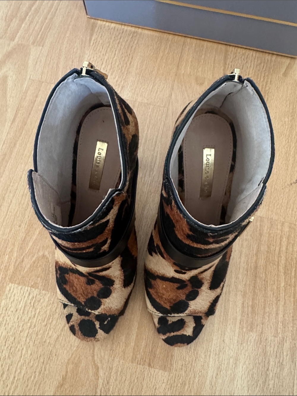 Louise et Cie Leopard Print Open-Toe Stiletto Booties - Picture 4 of 6